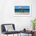 East Urban Home Elephant & Dog Sit under an Umbrella in the Sea Beach by Mike Kiev - Painting Print Paper/ in Blue | 24 H x 32 W x 1 D in | Wayfair