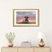 East Urban Home Elephant & Dog Watch the Sunrise on the Seashore by Mike Kiev - Painting Print Paper in Red/Yellow | 16 H x 24 W x 1 D in | Wayfair