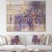 East Urban Home Painted Impression Of Bunch Of Purple Grapes - Unframed Painting Print on Wood in Brown/Indigo | 12 H x 20 W x 1 D in | Wayfair