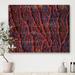 East Urban Home Red Tree Branches On Dark Blue Background - Unframed Painting Print on Wood Metal in Blue/Brown/Green | 24 H x 32 W x 1 D in | Wayfair