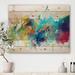 East Urban Home Turquoise Story w/ Touches Of Yellow & Red - Unframed Painting Print on Wood Metal in Blue/Brown/Green | Wayfair
