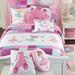 Gemma Violet Blue/White/Pink 180 TC Reversible Quilt Set 100% Cotton in Pink/Yellow | Queen Quilt + 2 Shams + 5 Pillows | Wayfair