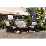 Red Barrel Studio® Braxter Williamsport 4 Piece Rattan Complete Patio Set w/ Cushions Synthetic Wicker/All - Weather Wicker/Wicker/Rattan | Wayfair