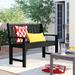 Freeport Park® Fortner Sol 72 Traditional 48" Garden Outdoor Bench Plastic in Black | 35.25 H x 48.5 W x 24 D in | Wayfair