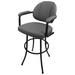 17 Stories Doradus Swivel Bar, Counter & Extra Tall Stool Upholstered/Metal in Gray/Black | 48 H x 20 W x 21 D in | Wayfair