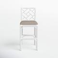 Birch Lane™ Wren Bar & Counter Stool Upholstered/Wicker/Rattan in White | 44.9 H x 19.7 W x 20.9 D in | Wayfair 71C903472657497C8483C1F636890675