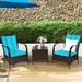 Zipcode Design™ Ariadne 3 Piece Rattan Seating Group w/ Cushions Synthetic Wicker/All - Weather Wicker/Wicker/Rattan in Black | Outdoor Furniture | Wayfair