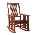 Red Barrel Studio® Rocking Chair Faux Leather/Solid + Manufactured Wood in Black/Brown/Red | 43 H x 27.16 W x 33 D in | Wayfair