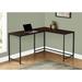 Inbox Zero Computer Desk, Home Office, Corner, 58"L, L Shape, Work, Laptop, Metal, Laminate, Natural, White Wood/Metal in Black | Wayfair