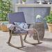 George Oliver Bankston Outdoor Rocking Chair w/ Cushions, Wood in Gray | 36.75 H x 26 W x 35.75 D in | Wayfair 41ACD0F1C0404BDAA2FCEE01DDA2103C