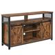 VASAGLE TV Stand, TV Cabinet with Sliding Barn Doors for TVs up to 60 Inches, Media Centre and Console with Adjustable Shelves, Industrial, Rustic Brown and Black LTV46BX