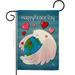 Ornament Collection Happy Peace Day Inspirational Expression 2-Sided Polyester 19 x 13 in. Garden Flag in Blue/Pink | 18.5 H x 13 W in | Wayfair