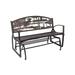 Loon Peak® Angileh Moose Bear Outdoor Glider Bench in Brown/Gray | 32.5 H x 50 W x 25 D in | Wayfair 6C49A9E36D9643728D251BB631B2E6B8