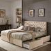 Mercury Row® Cletus Tufted Low Profile Storage Platform Bed Upholstered/Linen | 45.75 H x 80.3 W x 85.8 D in | Wayfair