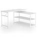 Inbox Zero Reversible L-Shape Desk Wood/Metal in White | 29.5 H x 47.2 W x 19.7 D in | Wayfair 1684DC080C8445CA9ACF3EB10C954825