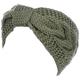 Damen Winter Boho Chic Klassische Zopfschleife Geknotet Crochet Turban Stirnband Headwrap - Gr�n - Einheitsgröße