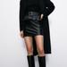 Zara Skirts | Nwt Zara Belted Faux Leather Skirt Black | Color: Black | Size: S