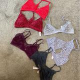 Victoria's Secret Intimates & Sleepwear | 6 Victoria’s Secret Lace & Sheer Bralettes | Color: Red | Size: M