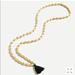 J. Crew Jewelry | J. Crew Antique Gold Beaded String Necklace | Color: Black/Gold | Size: About 28”