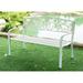 Fleur De Lis Living Carennac Scroll Backrest Iron Garden Outdoor Bench Metal in White | 33.46 H x 50 W x 23.6 D in | Wayfair