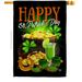 Ornament Collection Happy Saint Patrick Day 2-Sided Polyester 40 x 28 in. House Flag in Black/Orange | 40 H x 28 W in | Wayfair