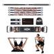 INNSTAR Gym 3.0 Improved Portable Home Gym Training Set,Adjustable Bench Press Squat Exercises-Fitness Bar+Resistance Bands, Foot Cover, Full Body Workout for Home, Travel(Brown-200lbs)