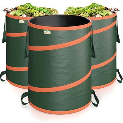 Gartenabfallsack 3x85 Liter 30 kg Belastbarkeit stabil robust abwaschbar Garten Pop up Gartentasche