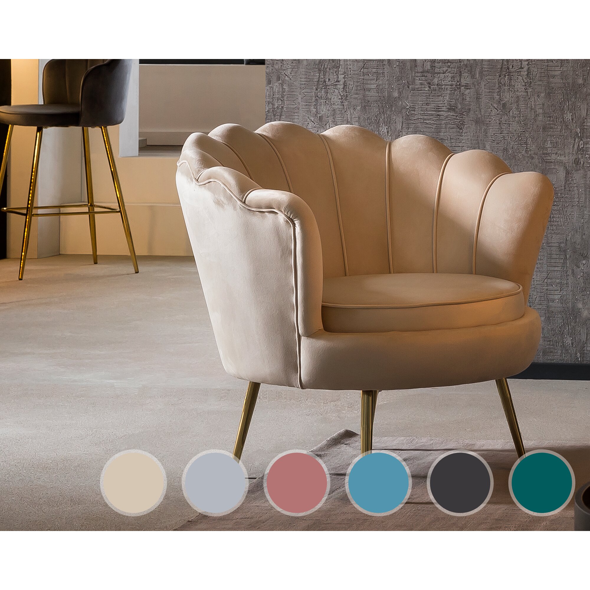 SalesFever »Arielle« Sessel beige 76x78x76 cm