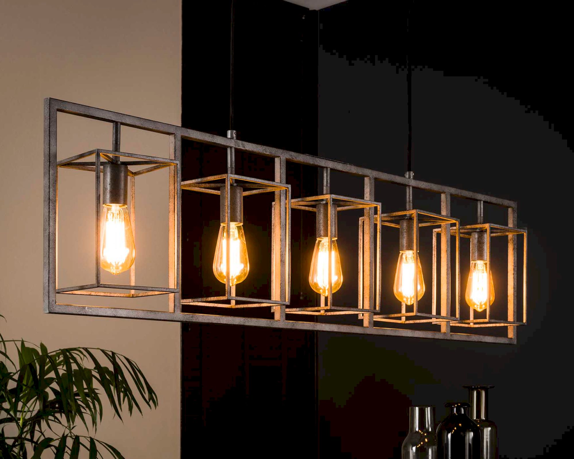 designline »Belmont« Hängeleuchte Altsilber Finish Image