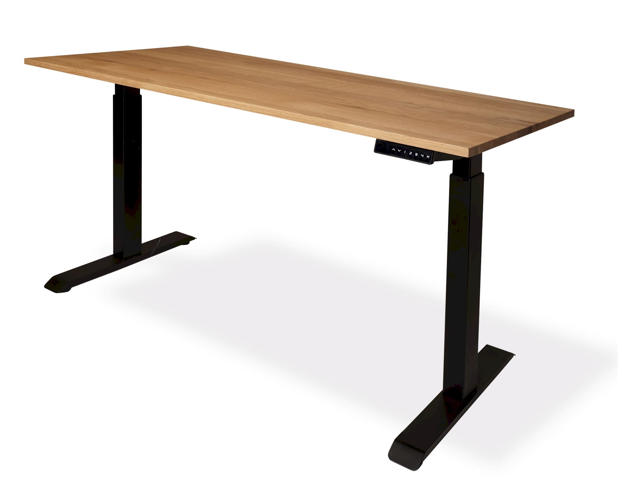 Klenk »Woodpower« Schreibtisch höhenverstellbarer Wildeiche massiv 180x80 cm / Schwarz