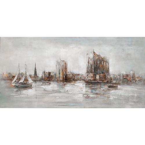 La Casa »Skyline Hamburg - Elbphilharmonie« Ölbild handbemalt 140x70 cm
