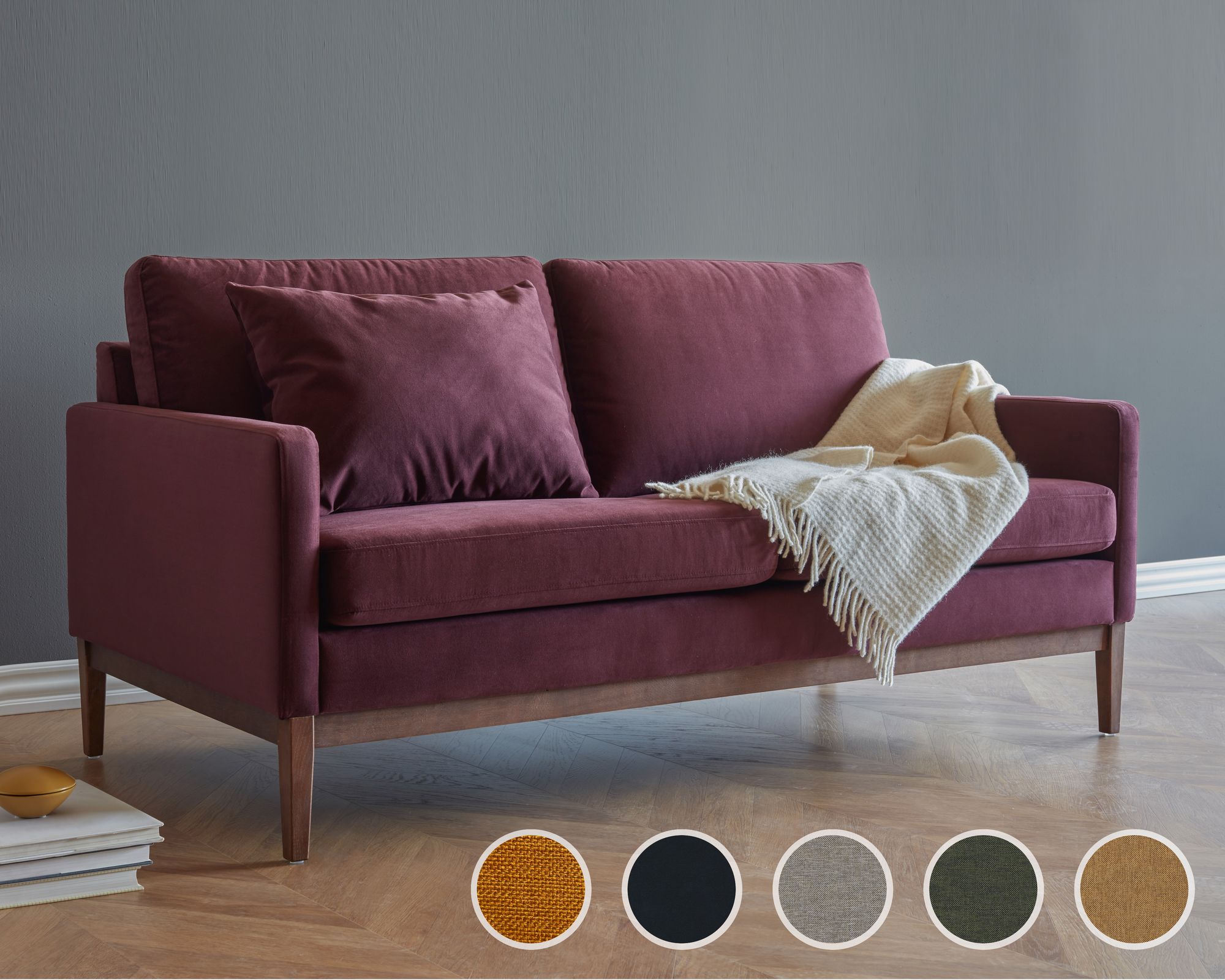 Kragelund »Finn 01« Couch 3-Sitzer / Stoff 242 Grün