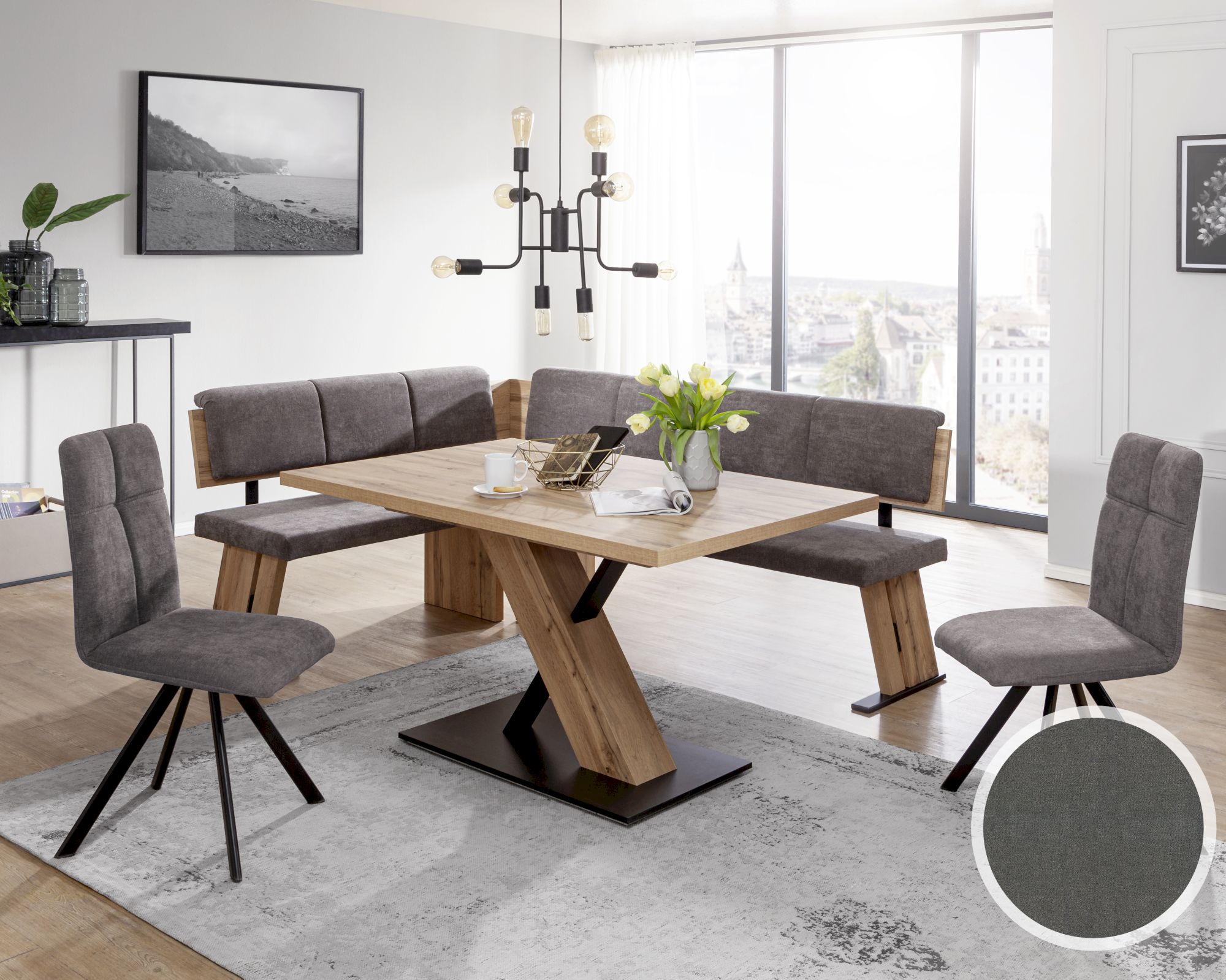 Schösswender »Kota« Eckbankgruppe Eckbank / 2 Stühle / Säulentisch ohne Auszug