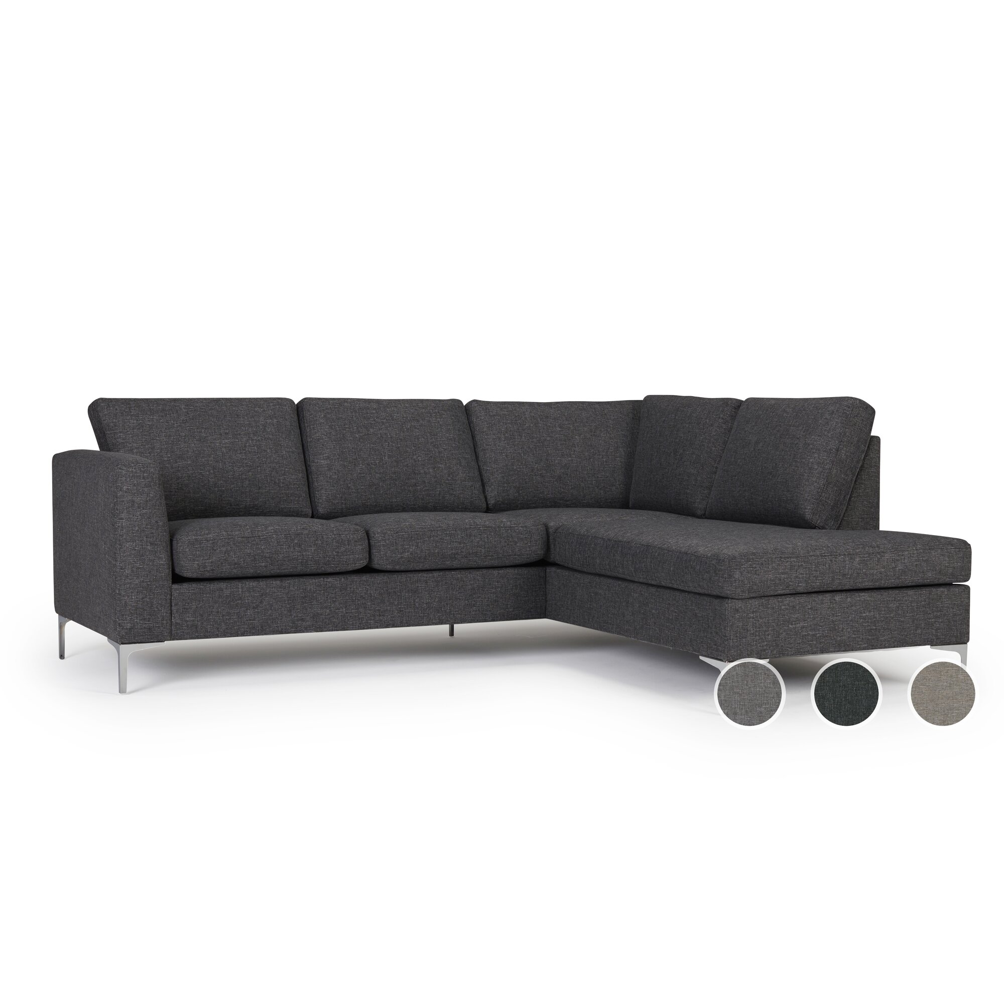 Kragelund »Shea« Ecksofa 2-Sitzer / Kombination 65 / Stoff 249 Grau