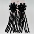 Kate Spade Jewelry | Kate Spade Full Flourish Statement Tassel Earrings | Color: Black | Size: Os