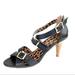 Jessica Simpson Shoes | Jessica Simpson Leather High Wood Platform Sandal | Color: Black/Gold | Size: 10