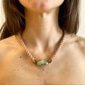 Anthropologie Jewelry | Anthropologie Vamoose Marble Necklace | Color: Green/Pink | Size: Os