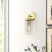 Birch Lane™ Keva 1 - Light Dimmable Armed Sconce Glass/Metal in Yellow | 12.25 H x 4.75 W x 7 D in | Wayfair 1B5AF26FF3B4402A9B0742F14D61747B