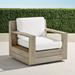 St. Kitts Swivel Lounge Chair in Weathered Teak with Cushions - Resort Stripe Indigo, Standard - Frontgate