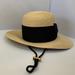 Gucci Accessories | Gucci Straw Hat With Bow Ribbon In Beige | Color: Black/Tan | Size: Size L: 59cm