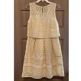Jessica Simpson Dresses | Jessica Simpson Metallic Shiny Dress Size 8 | Color: Cream/Gold | Size: 8
