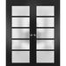 Closet Door - SARTODOORS Quadro Frosted Glass Sliding Closet Doors Wood in Brown | 80 H x 72 W x 1.6 D in | Wayfair QUADRO4002DP-BLK-72