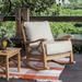 Birch Lane™ Brunswick Outdoor Teak Rocking Chair w/ Cushions, Wood in Gray | 33.5 H x 28.25 W x 37.5 D in | Wayfair