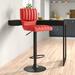 Ebern Designs Modern Swivel Adjustable Height Bar Stool in Faux Leather, Metal, Plywood Upholste/Leather/Metal/Faux leather in Red | Wayfair