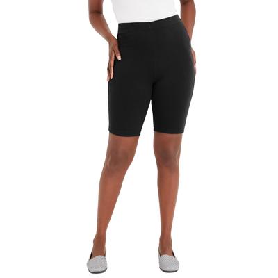 Plus Size Women's Everyday Stretch Cotton Bike Short by Jessica London in Black (Size 14/16)