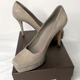 Gucci Shoes | Gucci Grey Suede Platform Pumps Heels Size 39/9 | Color: Gray | Size: 9