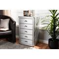 Baxton Studio Davet French Industrial Silver Metal 5-Drawer Accent Cabinet - JY17B167-Silver-Cabinet