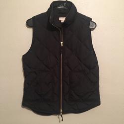 J. Crew Jackets & Coats | J. Crew Down Quilted Vest | Color: Black | Size: S
