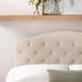 Three Posts™ Laberge Curved Edge Headboard Upholstered/Wood & Upholstered/Polyester in White | 26 H x 77.56 W x 3.9 D in | Wayfair
