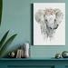 Indigo Safari Savannah Elephant - Wrapped Canvas Painting Print Canvas, Solid Wood in Gray | 27 H x 18 W x 1 D in | Wayfair